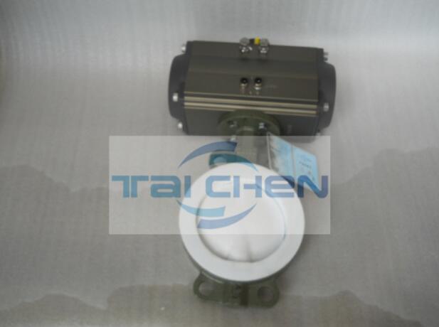 氣動對夾式襯氟蝶閥圖片 D671F46襯四氟蝶閥實物圖片