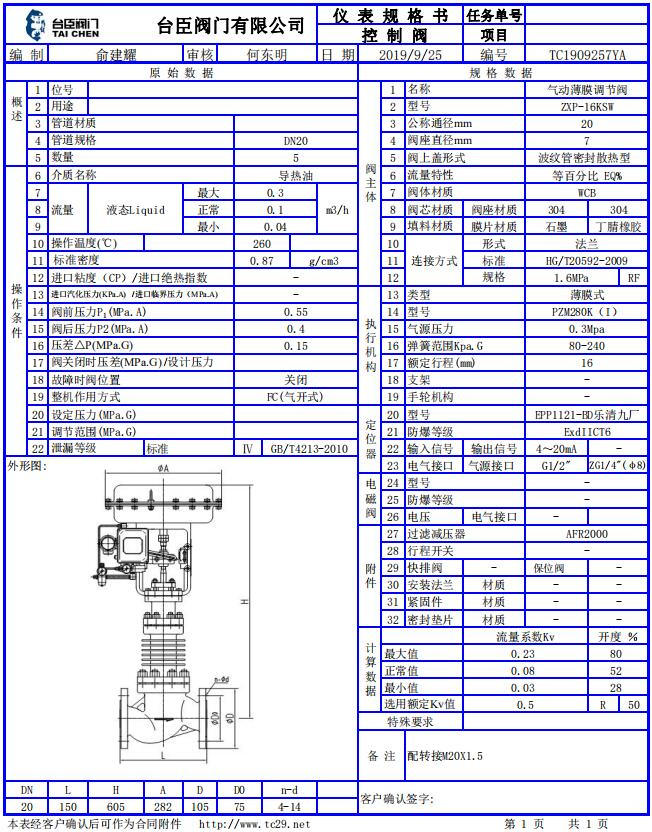 ZXP氣動蒸汽調節閥