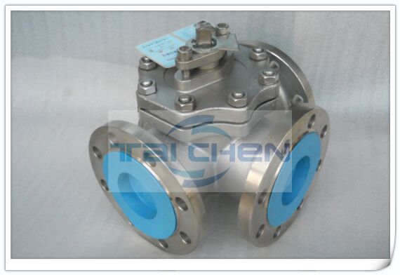 Q45F三通球閥實物圖片 不銹鋼T型三通球閥圖片