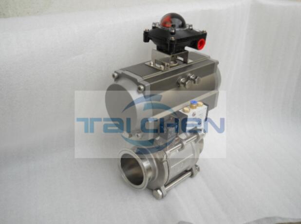 氣動衛生及快裝球閥照片  氣動三片式卡套球閥實物圖片