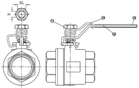 不銹鋼彈簧球閥結構圖片