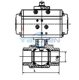 氣動二片式內螺紋球閥,氣動不銹鋼絲扣球閥,氣動三片式球閥